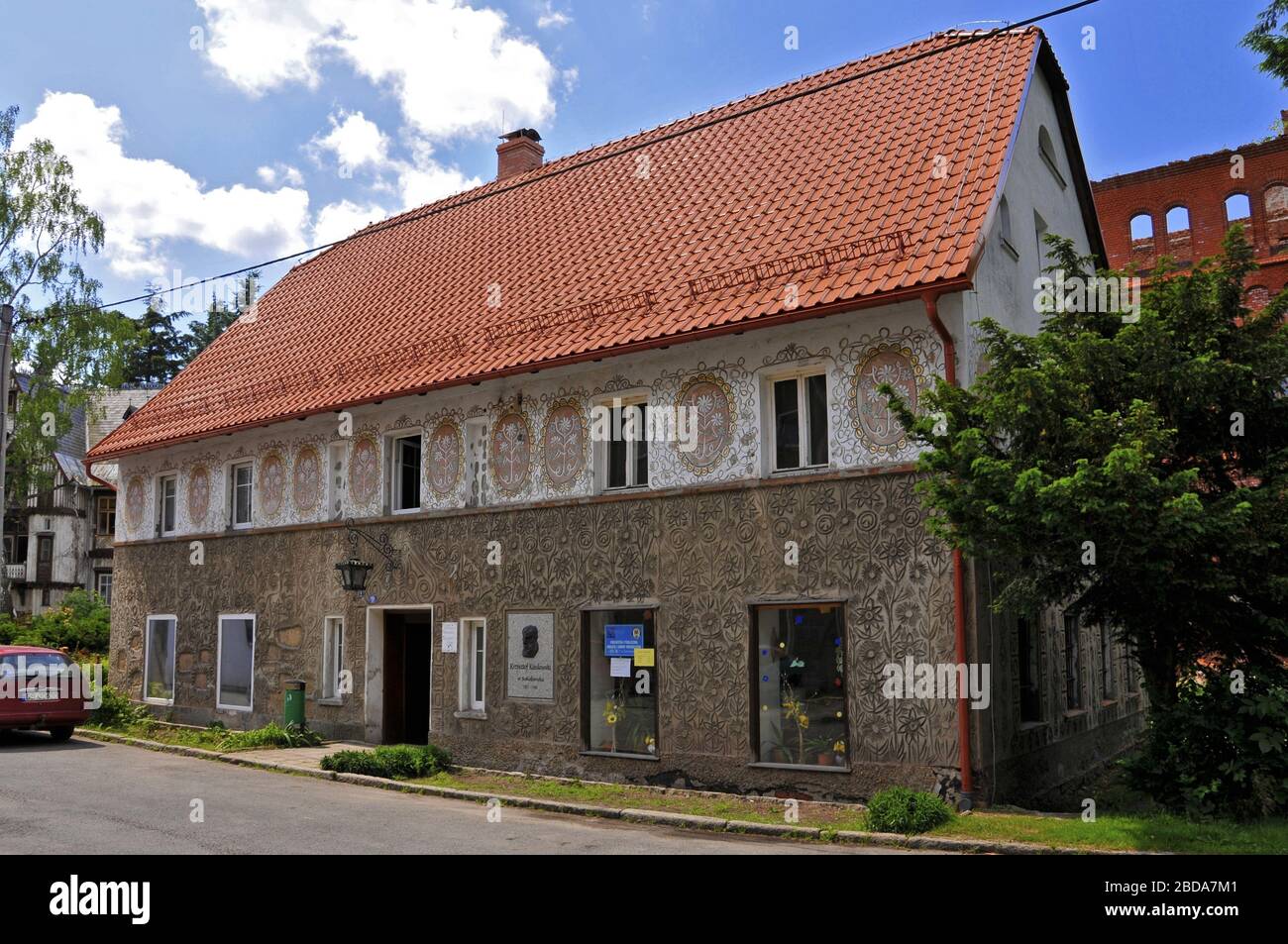 The house which Krzysztof Kieslowski was living in. Sokolowsko, Lower Silesian Voivodeship, Poland. Stock Photo