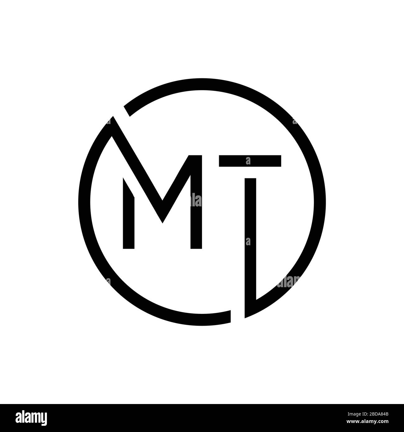 Initial MT letter Logo Design vector Template. Abstract Letter MT logo Design Stock Vector