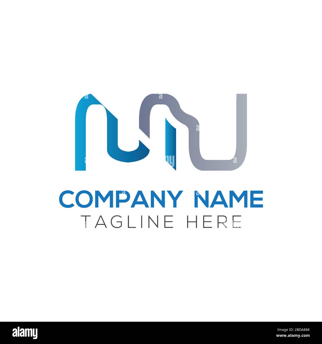 Initial MU letter Logo Design vector Template. Abstract Letter MU logo Design Stock Vector