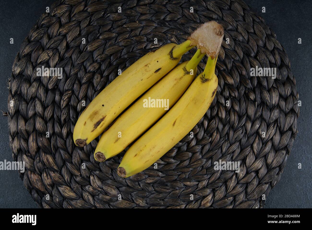 Fresh banana on dark back ground Stock Photo