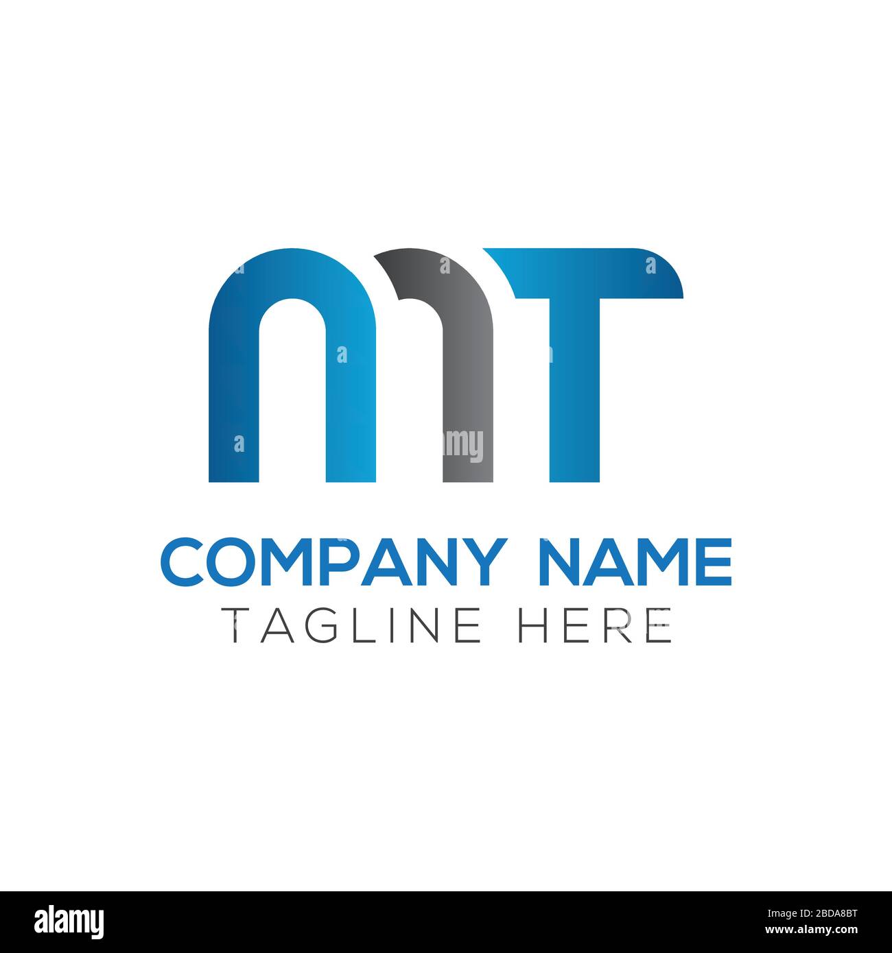 Initial MT letter Logo Design vector Template. Abstract Letter MT logo Design Stock Vector