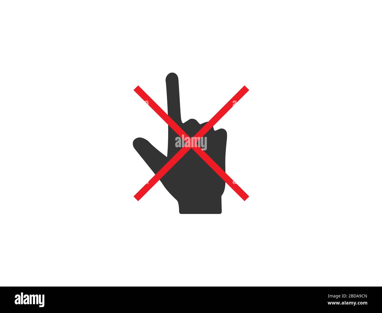 Do not touch icon. Vector illustration, flat design. Stock Vector