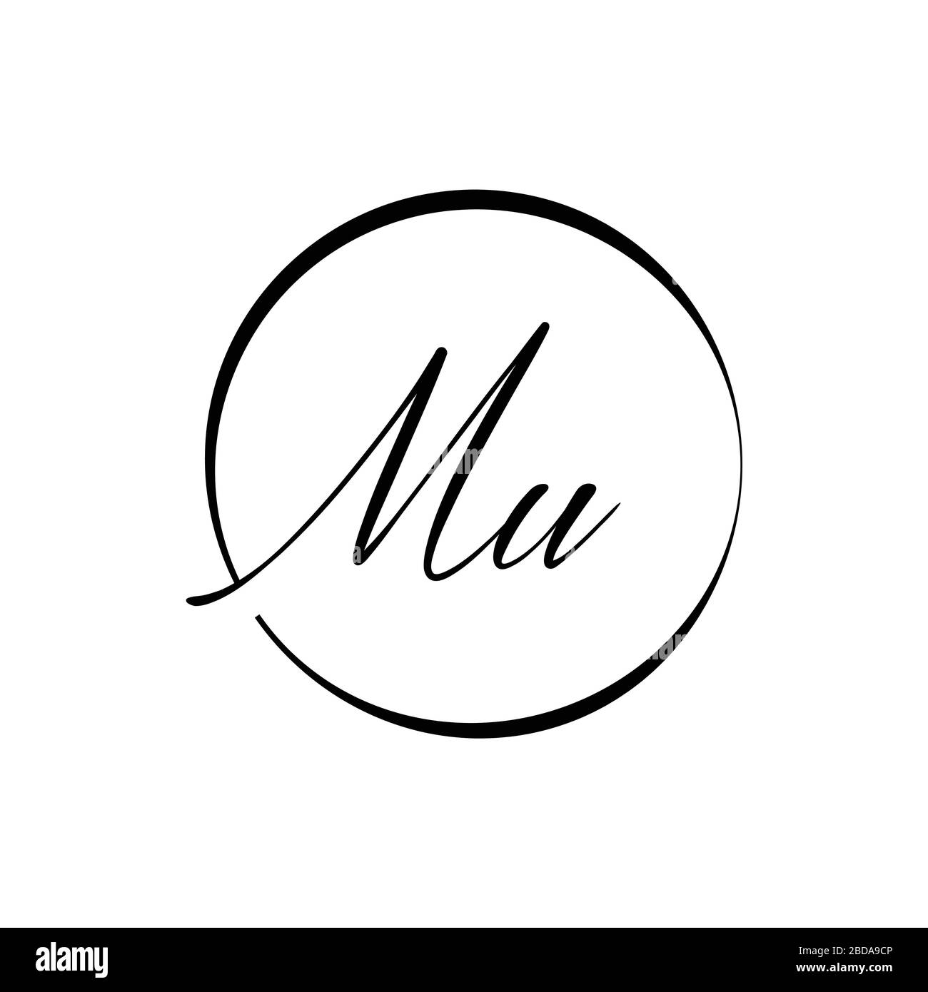 Initial MU letter Logo Design vector Template. Abstract Letter MU logo Design Stock Vector