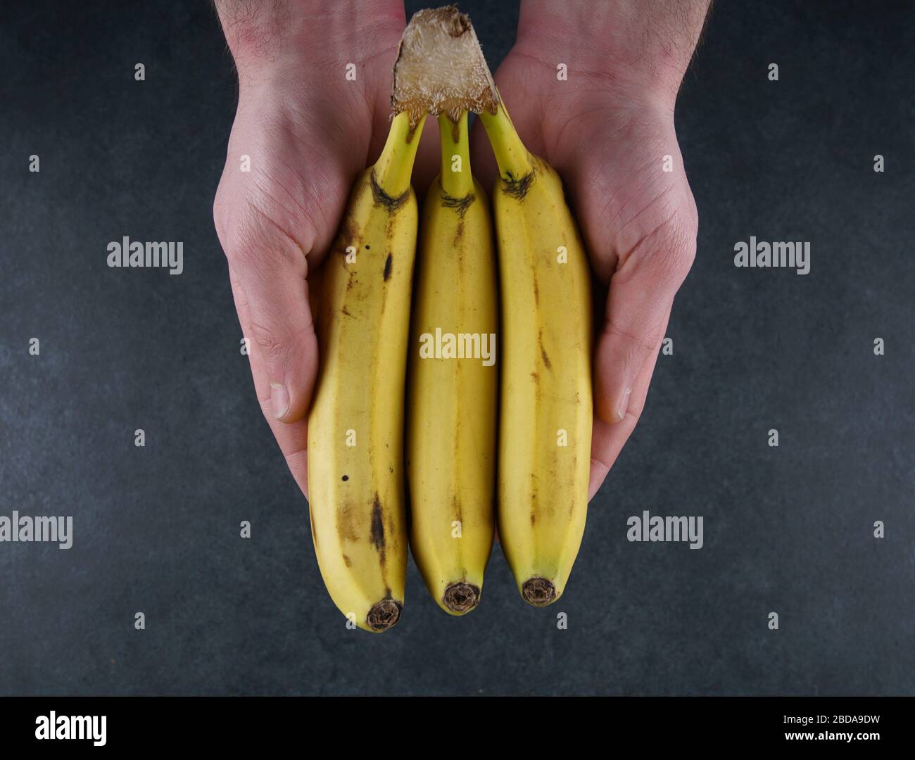 Fresh banana on dark background Stock Photo