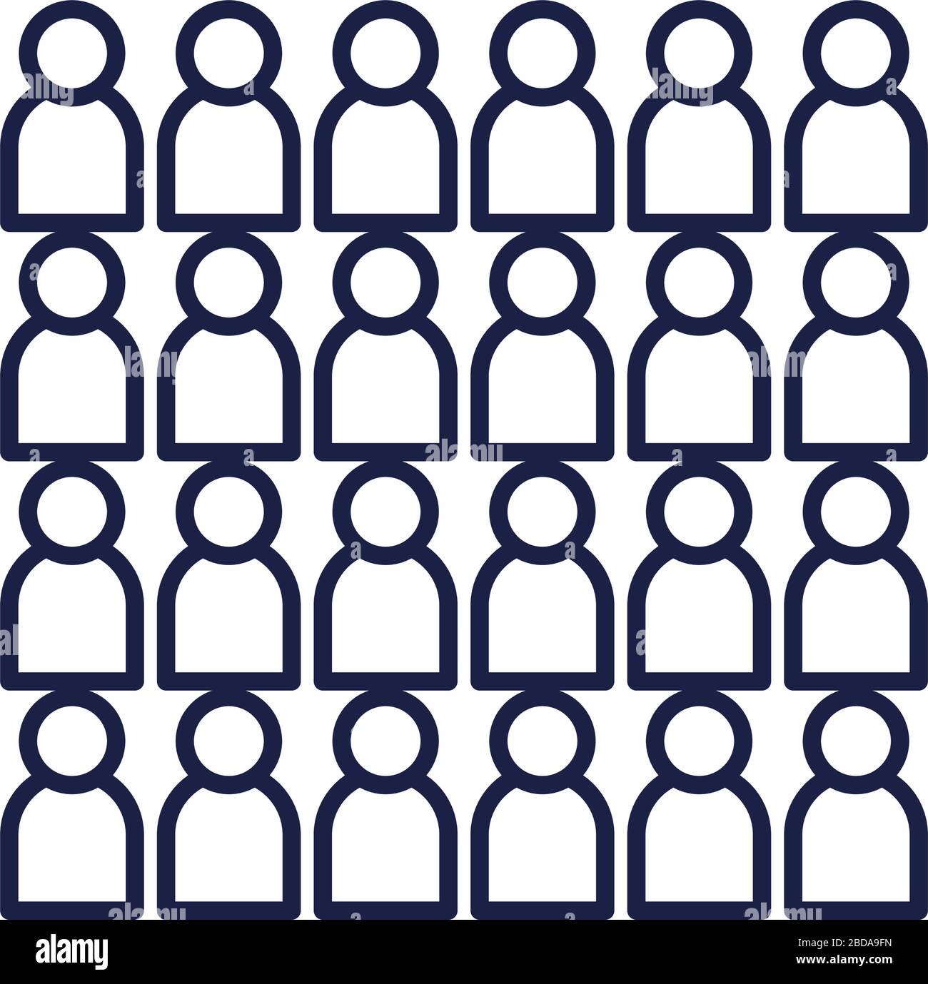 Avatars set line style icon design of Person social communication human ...