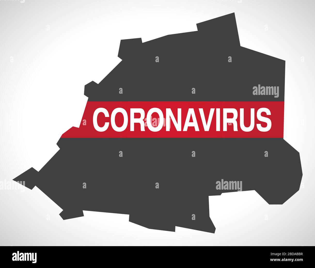Vatican City map with Coronavirus warning illustration Stock Vector