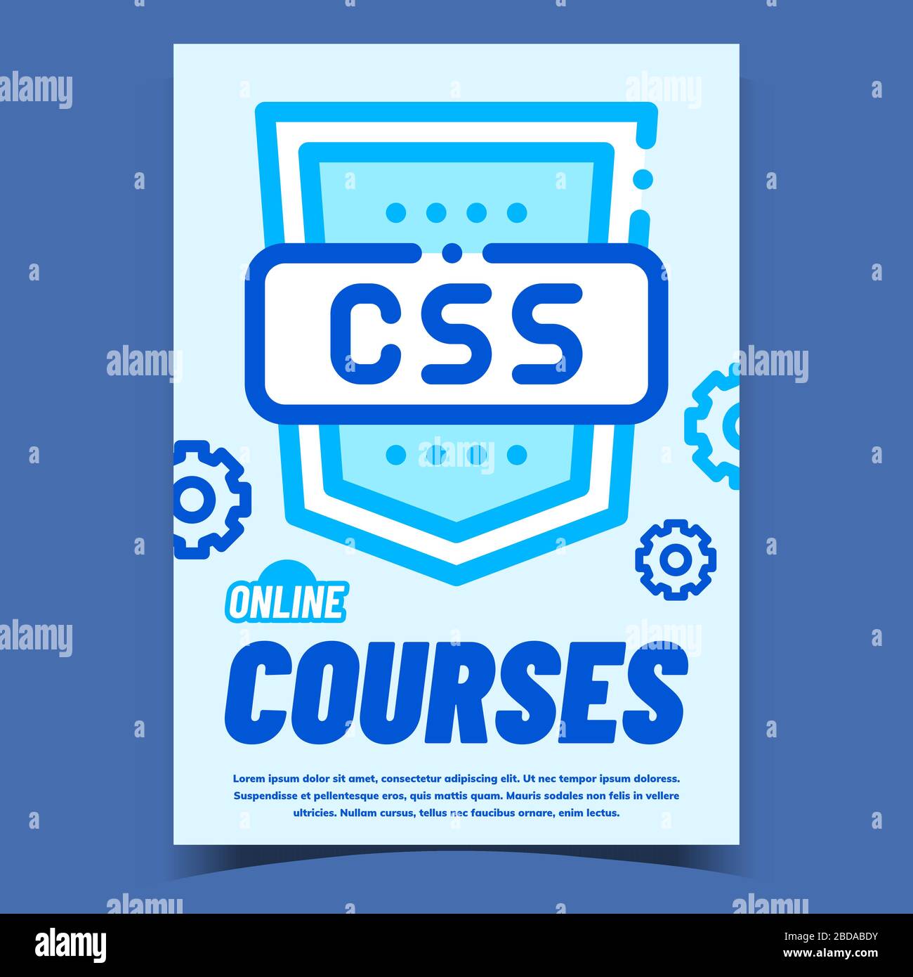 Css Online Courses Bright Advertise Banner Vector Stock Vector Image ...