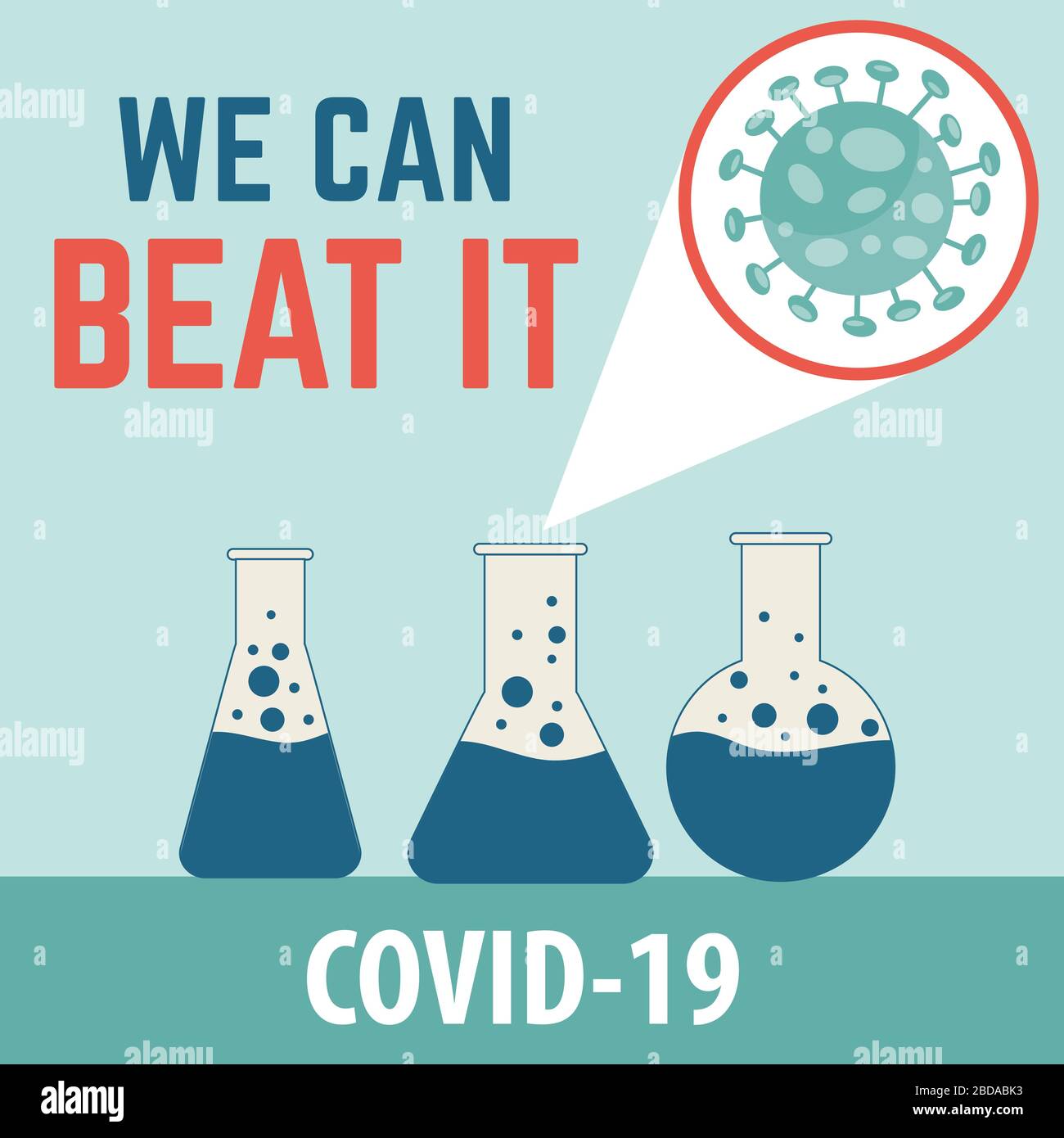 We can beat it "-coronavirus optimistic message. Covid-19 poster. Vector  Stock Vector Image & Art - Alamy