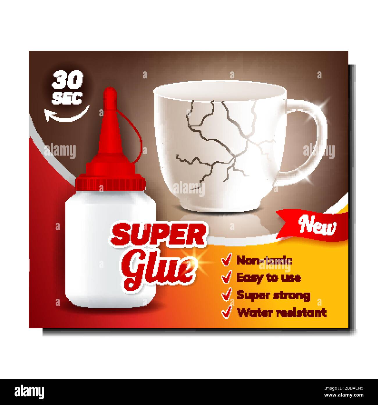 Super Glue Creative Advertising Poster Vector Stock Vector Image & Art