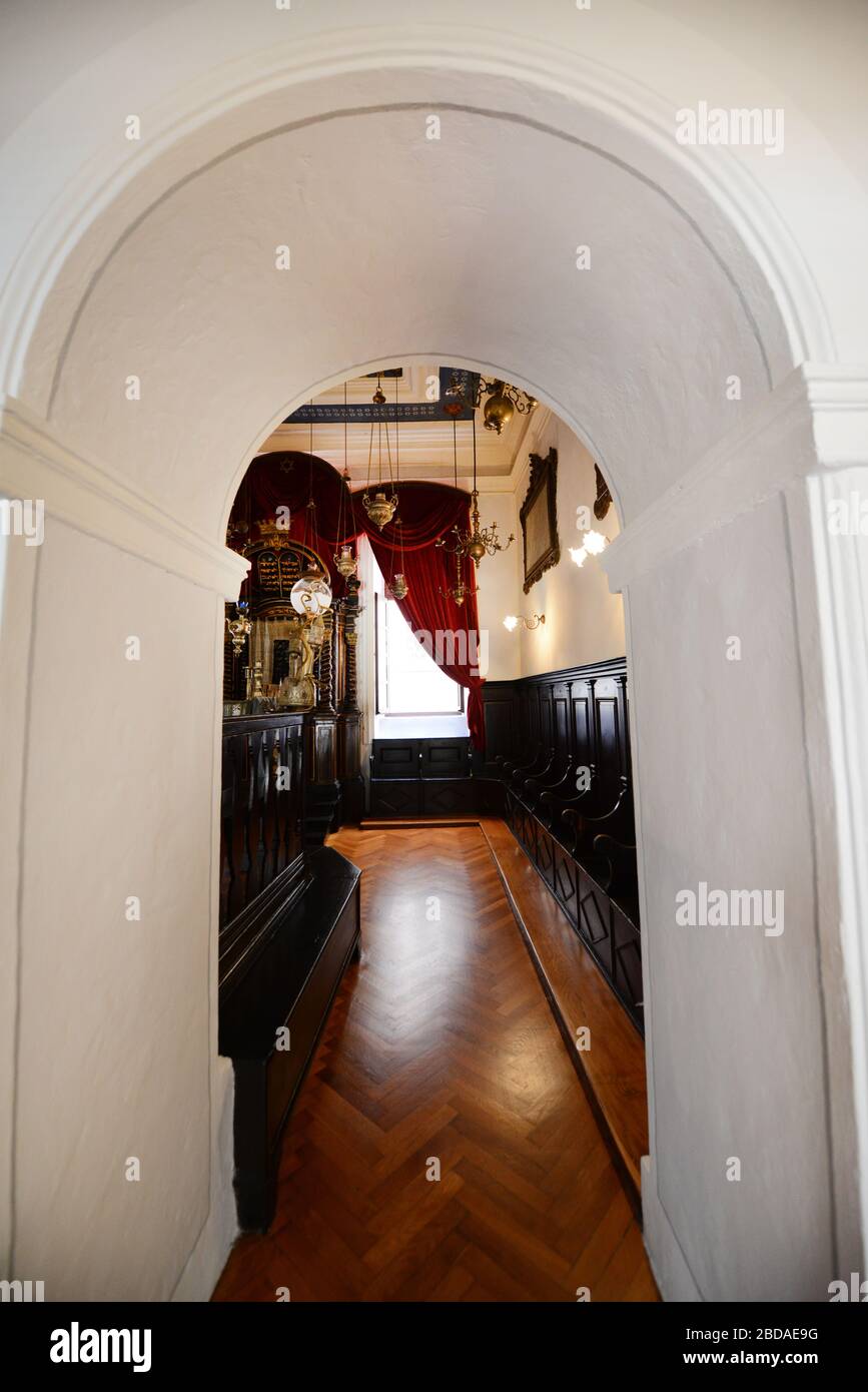 The Old Synagogue in Dubrovnik, Croatia is the oldest Sefardic synagogue still in use today in the world and the second oldest synagogue in Europe. Stock Photo