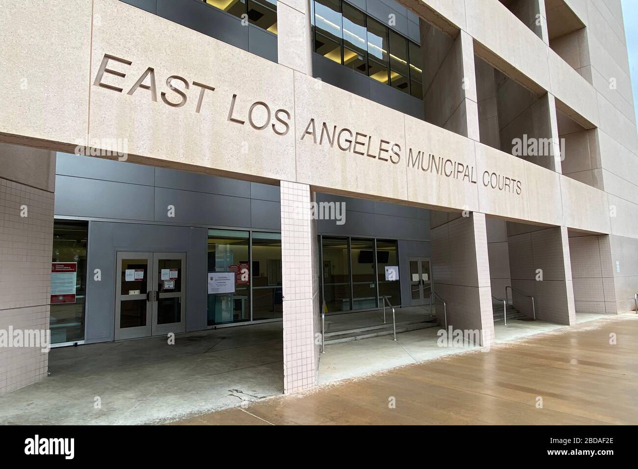 CALIFORNIA, USA. 07th Apr, 2020. General overall view of the closed Los  Angeles Superior Court East Los Angeles Courthouse amid the global  coronavirus COVID-19 pandemic, Tuesday, April 7, 2020, in Los Angeles,