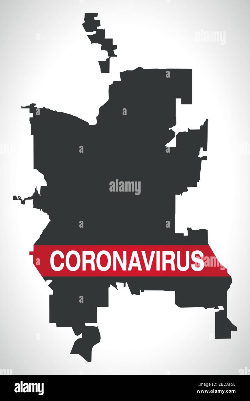 Colorado Springs CO city map with Coronavirus warning Stock Vector