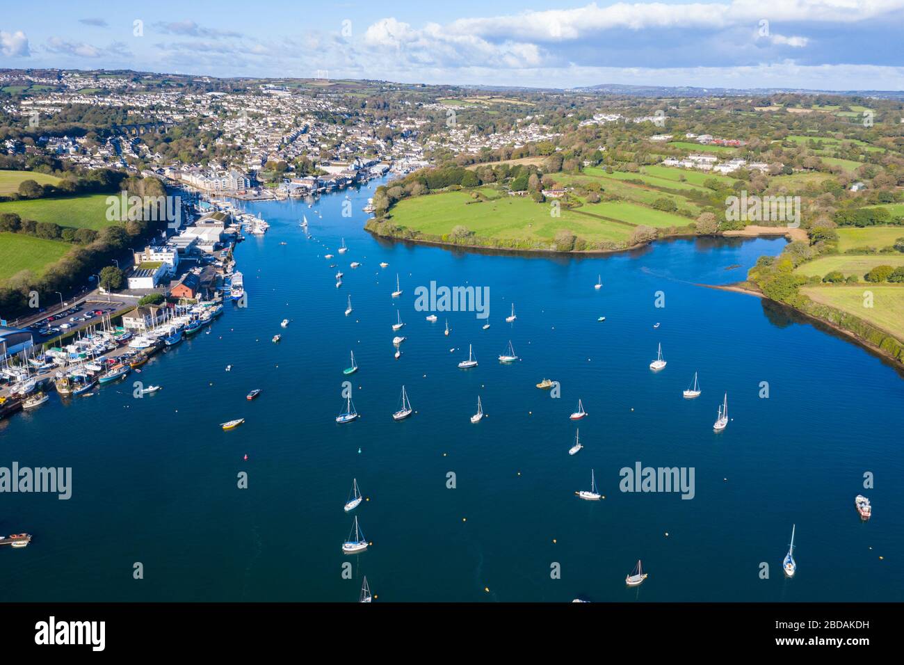 Falmouth. Cornwall, England from the air Stock Photo