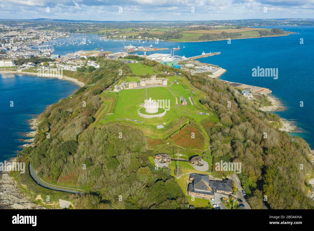 Falmouth. Cornwall, England from the air Stock Photo