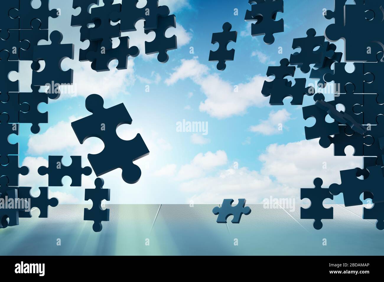 The jigsaw puzzle pieces - 3d rendering Stock Photo - Alamy