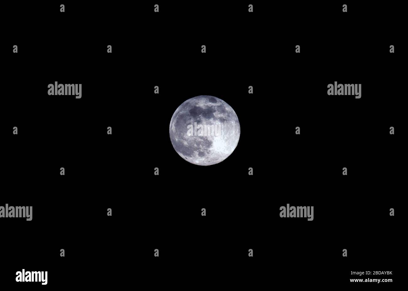 full moon in night detail sky background Stock Photo