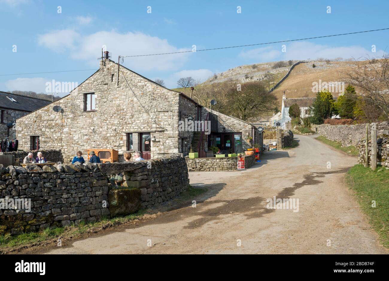 Elaine's Tea Room, an isolated rural cafe in the small Yorkshire Dales hamlet of Feizor Stock Photo