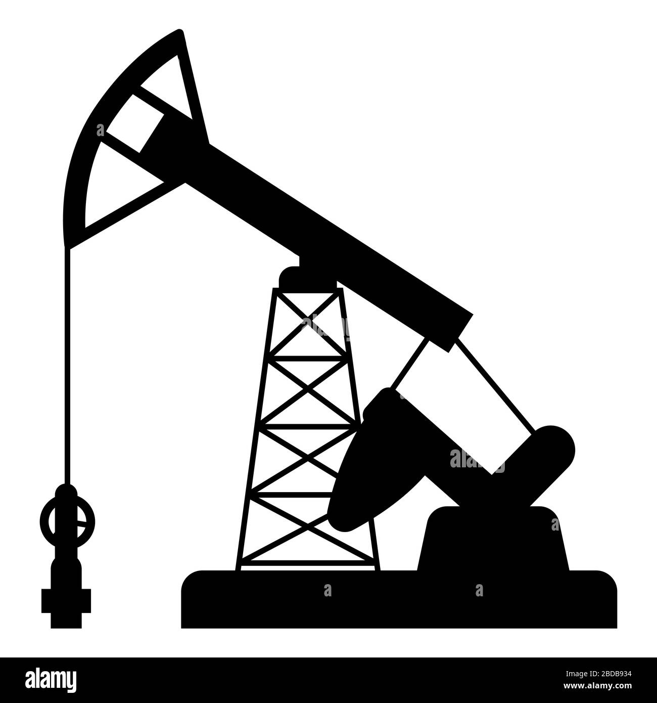 Illustration of oil pumpjack. Stock Vector