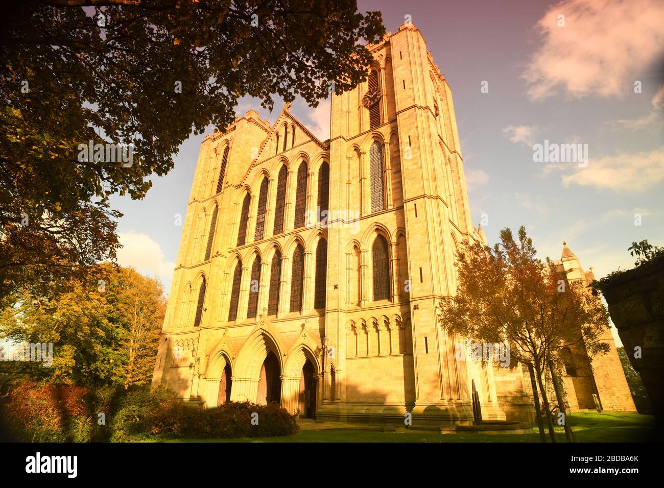 majestic ripon cathedral at sunset yorkshire uniterd kingdom Stock Photo