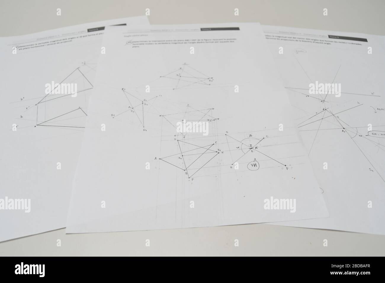 Technical drawing papers, files Stock Photo Alamy