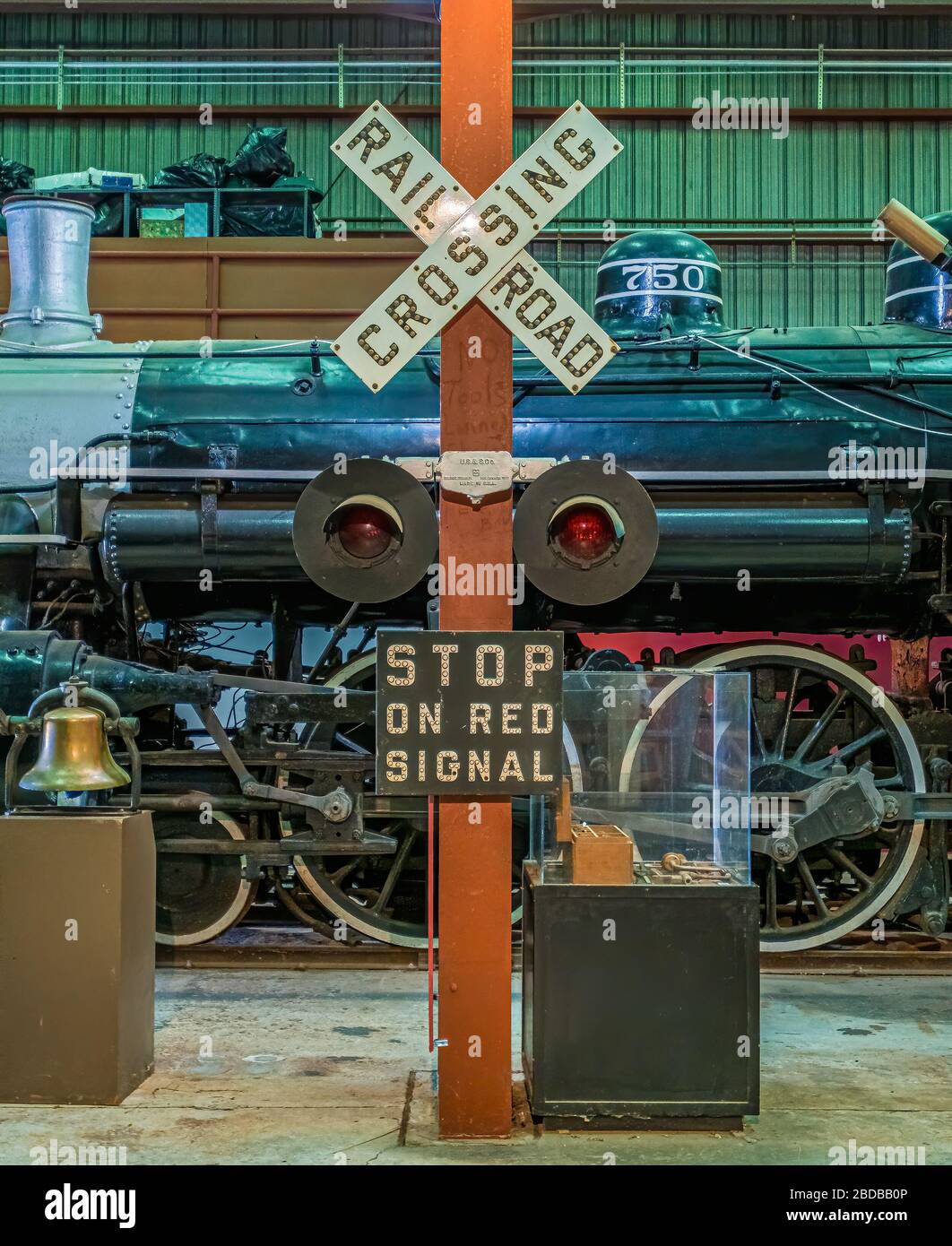 Railroad Crossing by Antique Train Stock Photo Alamy