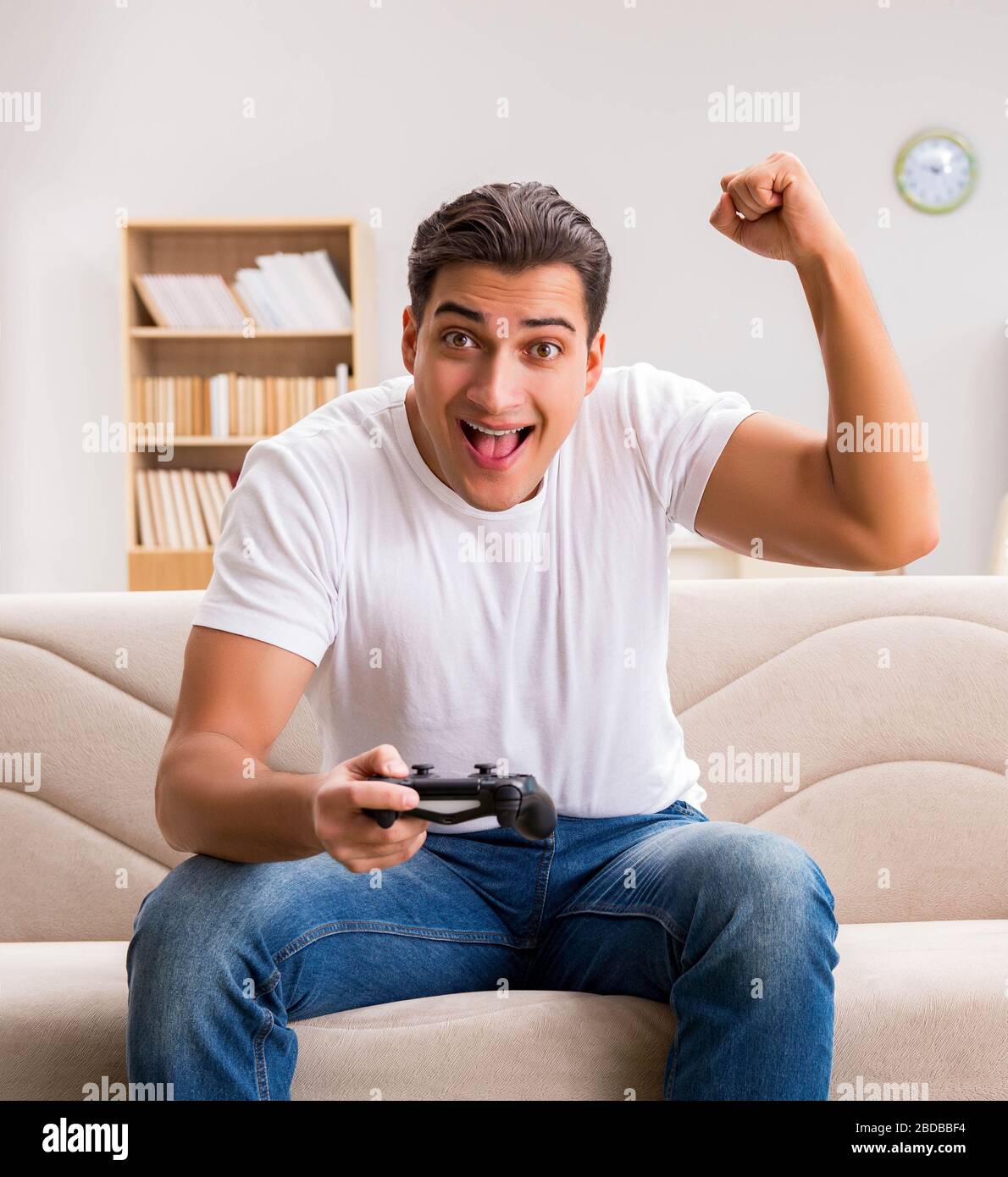 The man addicted to computer games Stock Photo Alamy