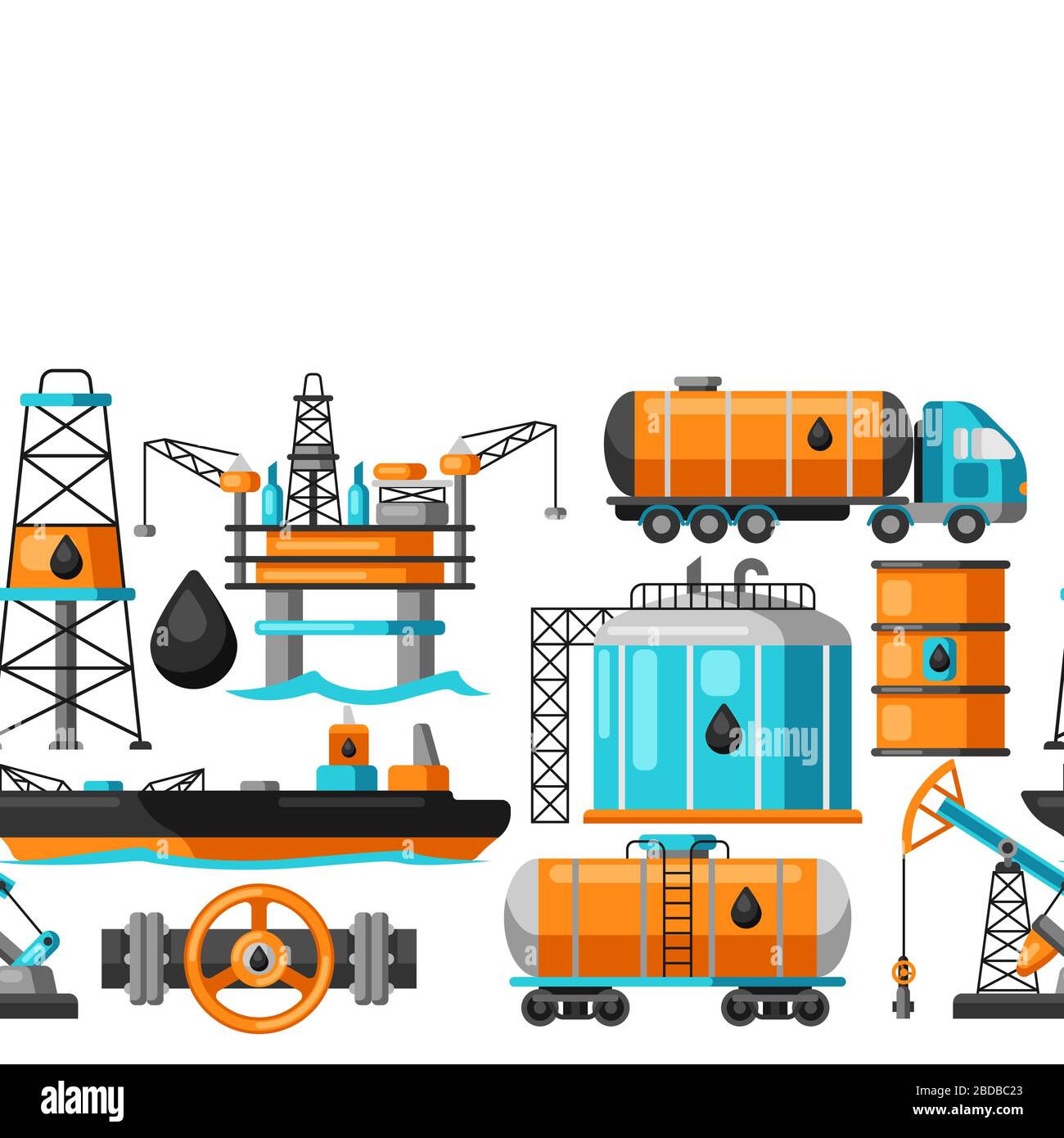 Seamless pattern with oil and petrol icons Stock Vector Image & Art - Alamy
