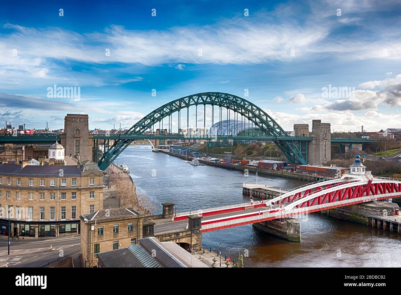 Cityscape of Newcastle upon Tyne, the most populous city in the North ...