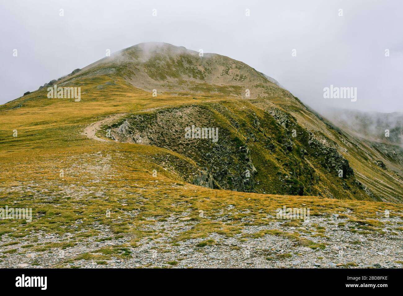 View of the Bastiments Peak, in the Pyrenees Mountains, Spain. Stock Photo