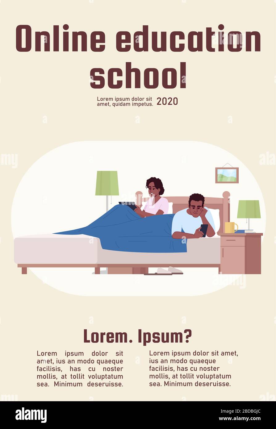 Online education school poster template. Distance learning. Commercial ...