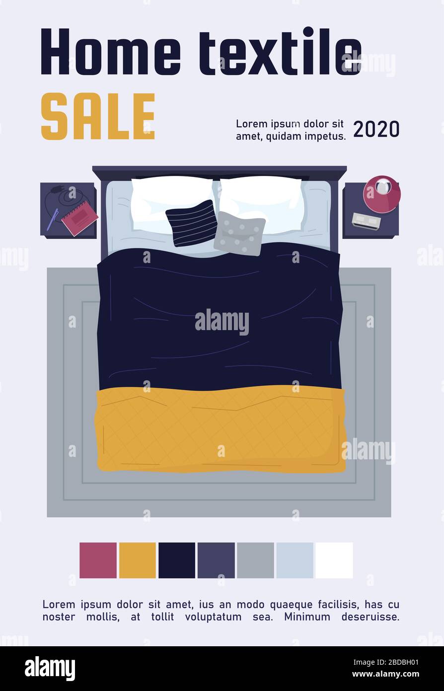 Home textile sale poster template. Fashion linens buying. Commercial