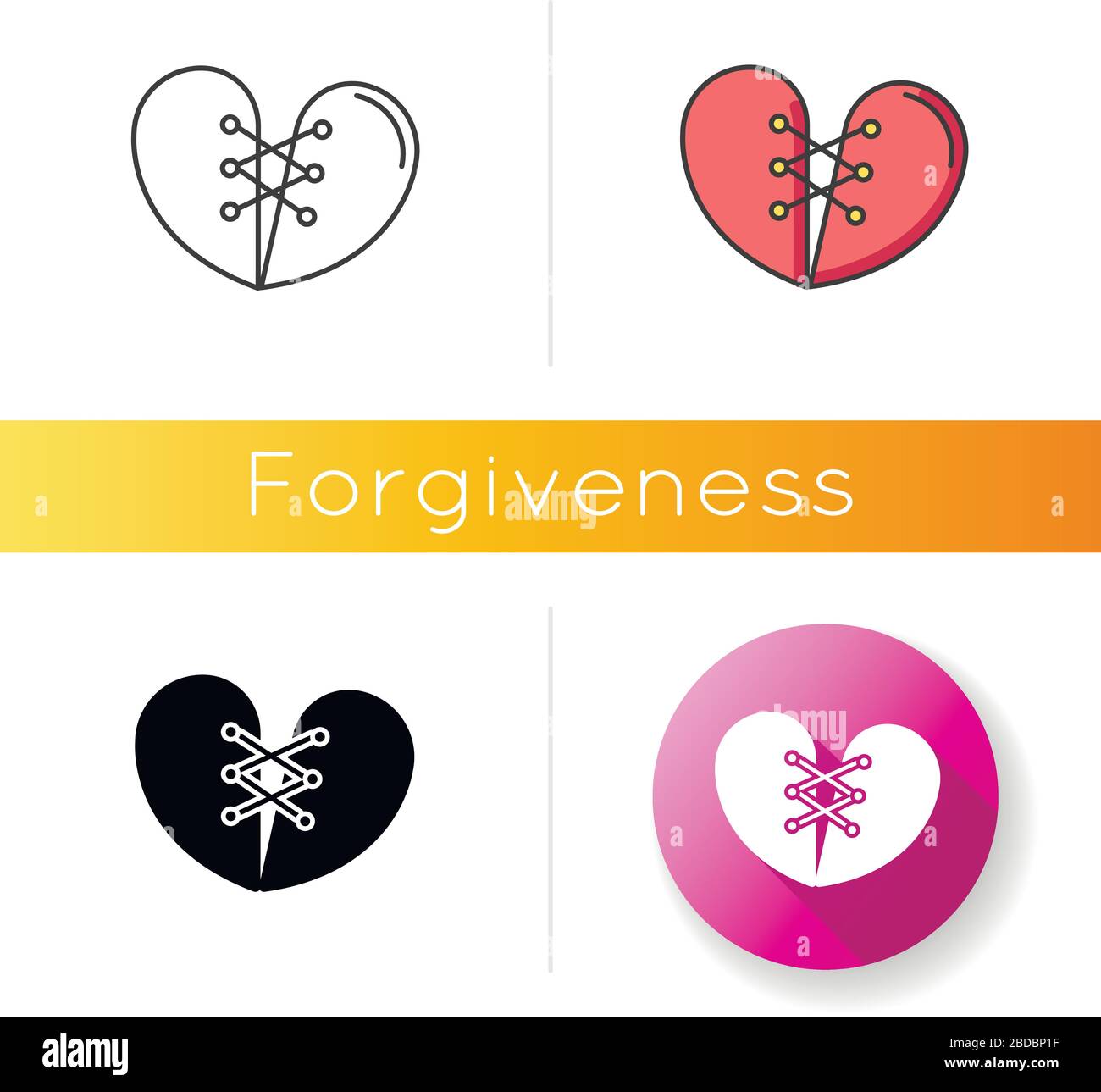 Forgiveness icon. Linear black and RGB color styles. Strong ...