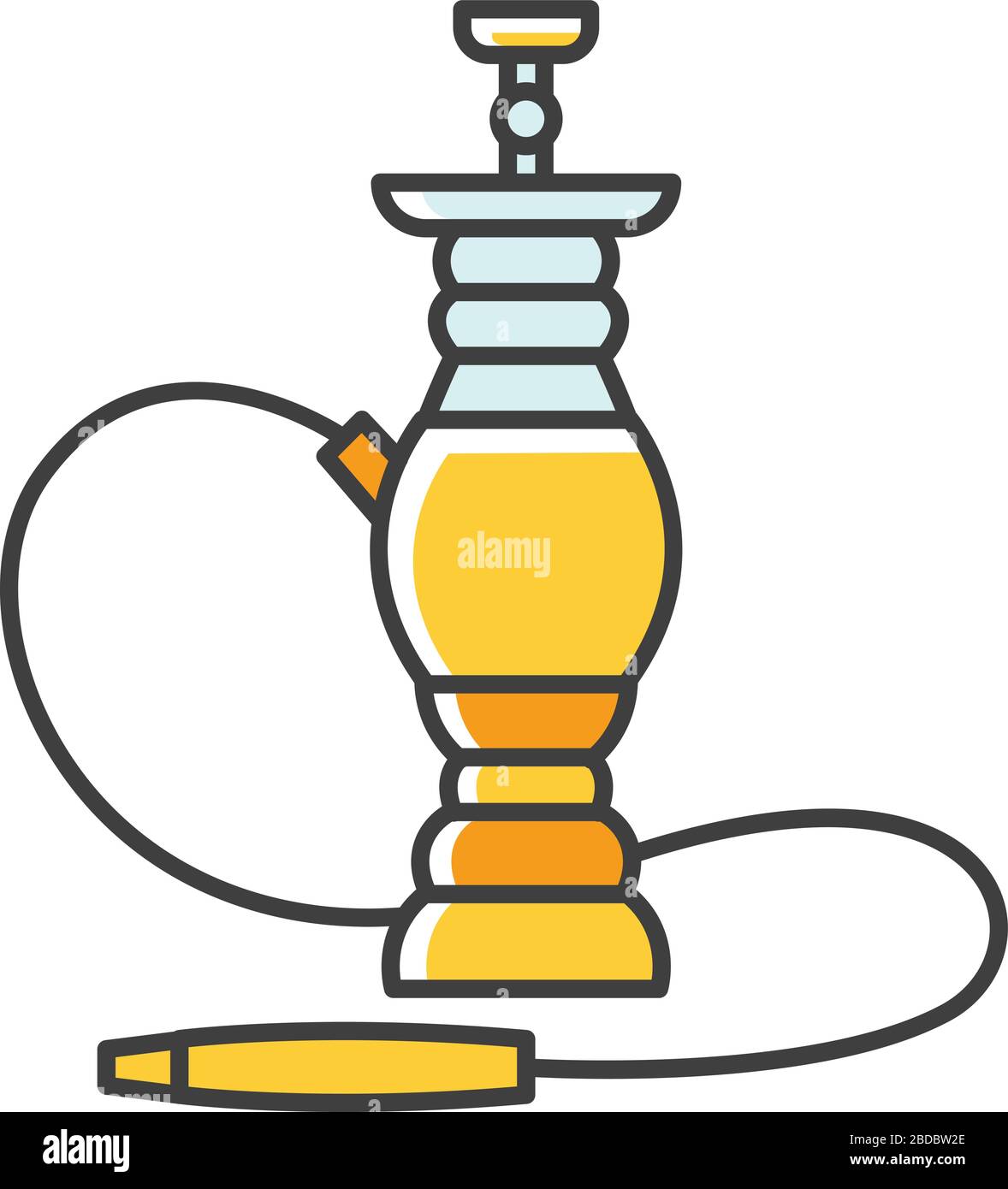 Hookah RGB yellow color icon. Sheesha house. Smoke pipe and relax ...
