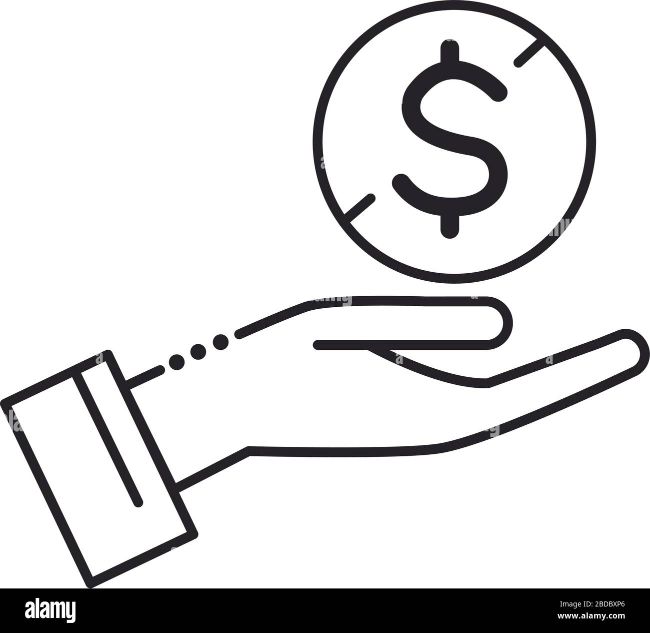 hand with coin money line style icon Stock Vector Image & Art - Alamy