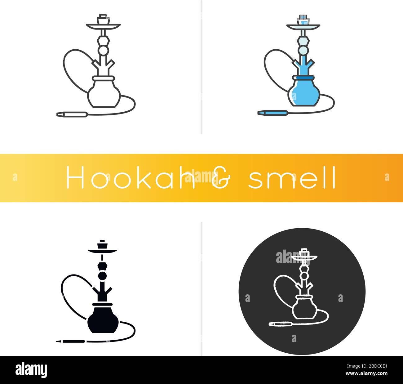 Hookah Icon Sheesha House Party Object Nargile Lounge Odor From Pipe Smoking Area Accessories For Shisha Oriental Hooka Linear Black And Rgb Stock Vector Image Art Alamy
