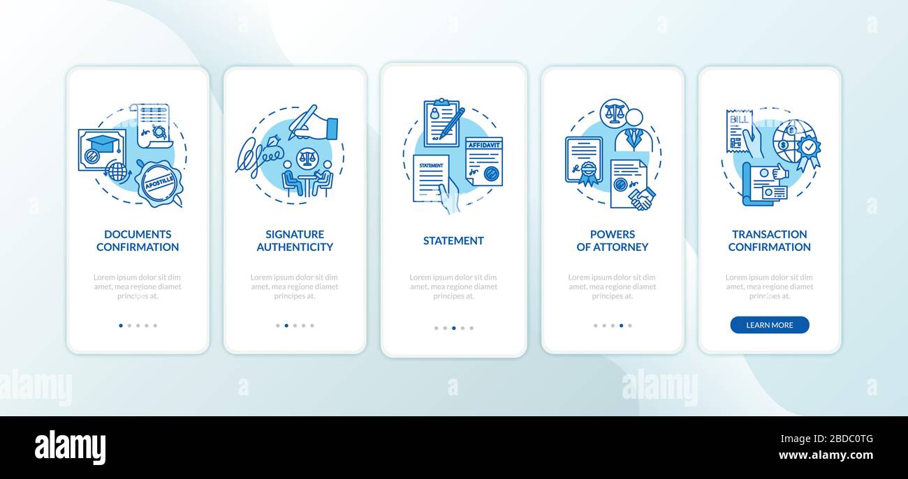 Legal consultation onboarding mobile app page screen with concepts ...