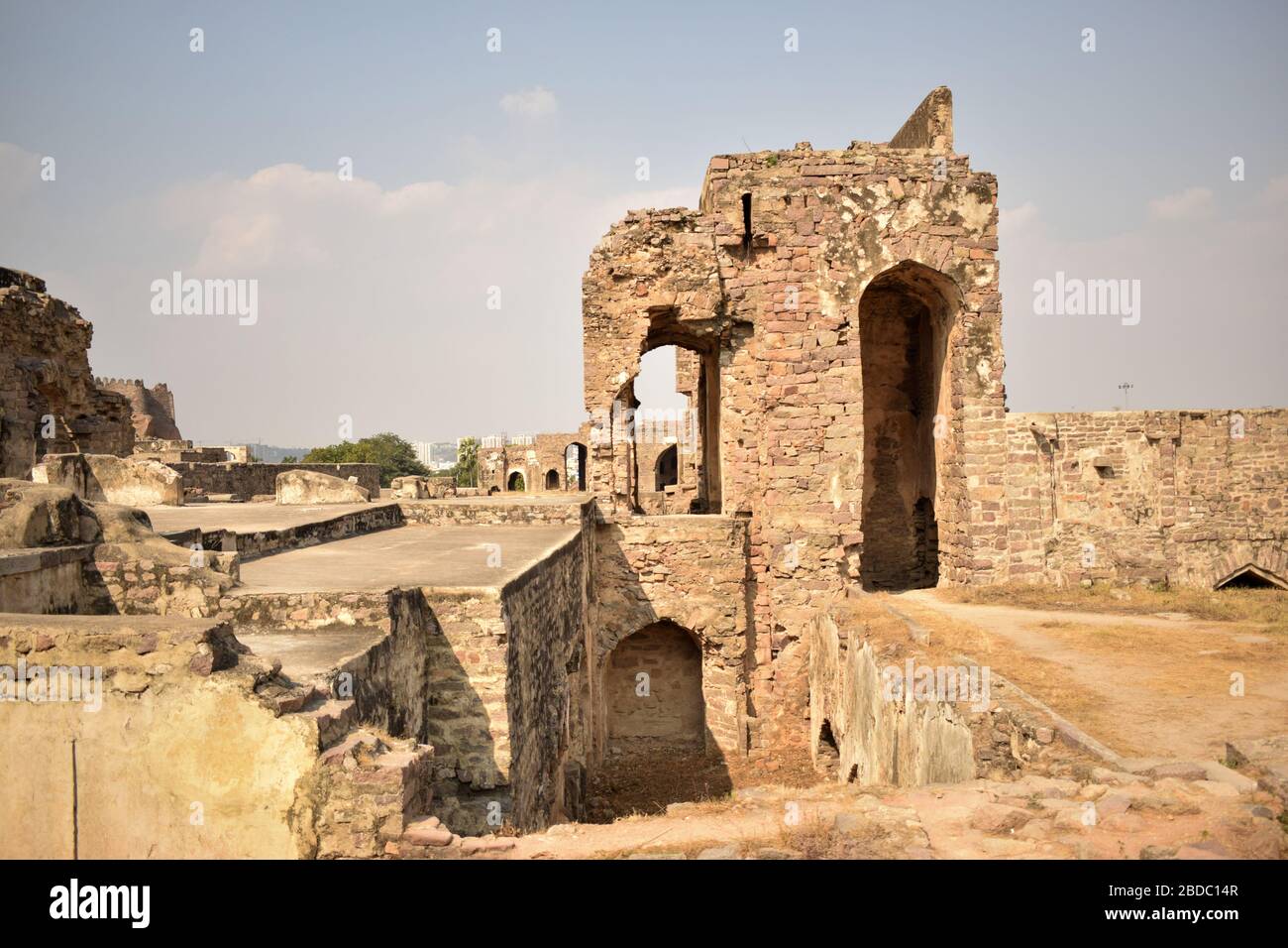 ancient historical Fort Ruined Walls Destructed Architecture Stock ...