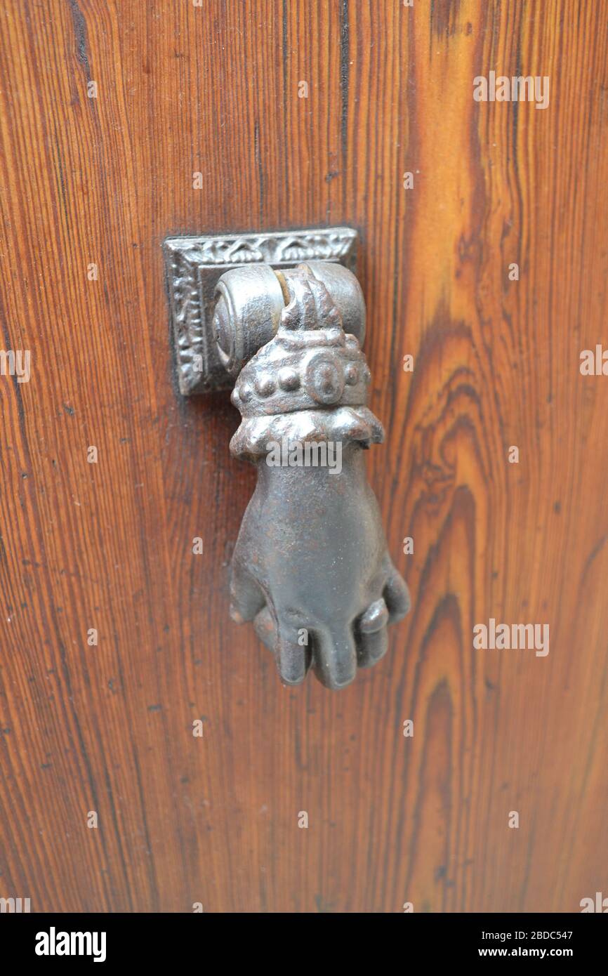 hand shaped door knob Stock Photo