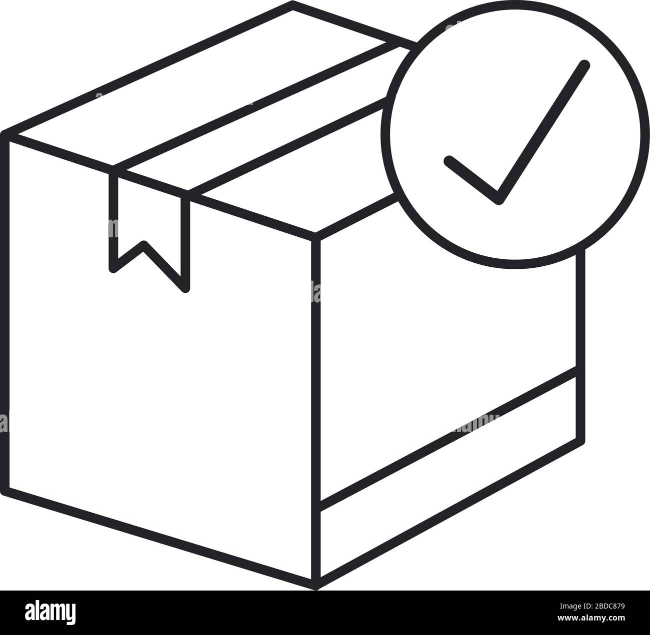 box package cargo with check symbol line style icon Stock Vector Image ...