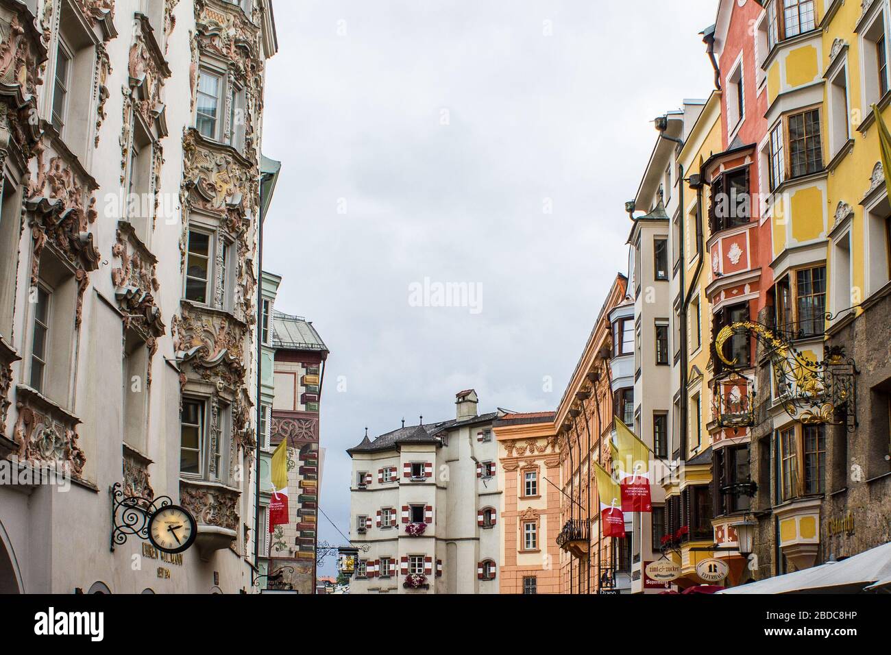 Innsbruck, Austria - August 12, 2019: Helbling House in the Old Town of Innsbruck. Stock Photo