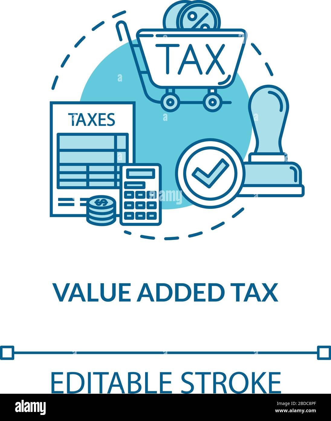 Value added tax turquoise concept icon. Consumption cost. Economy