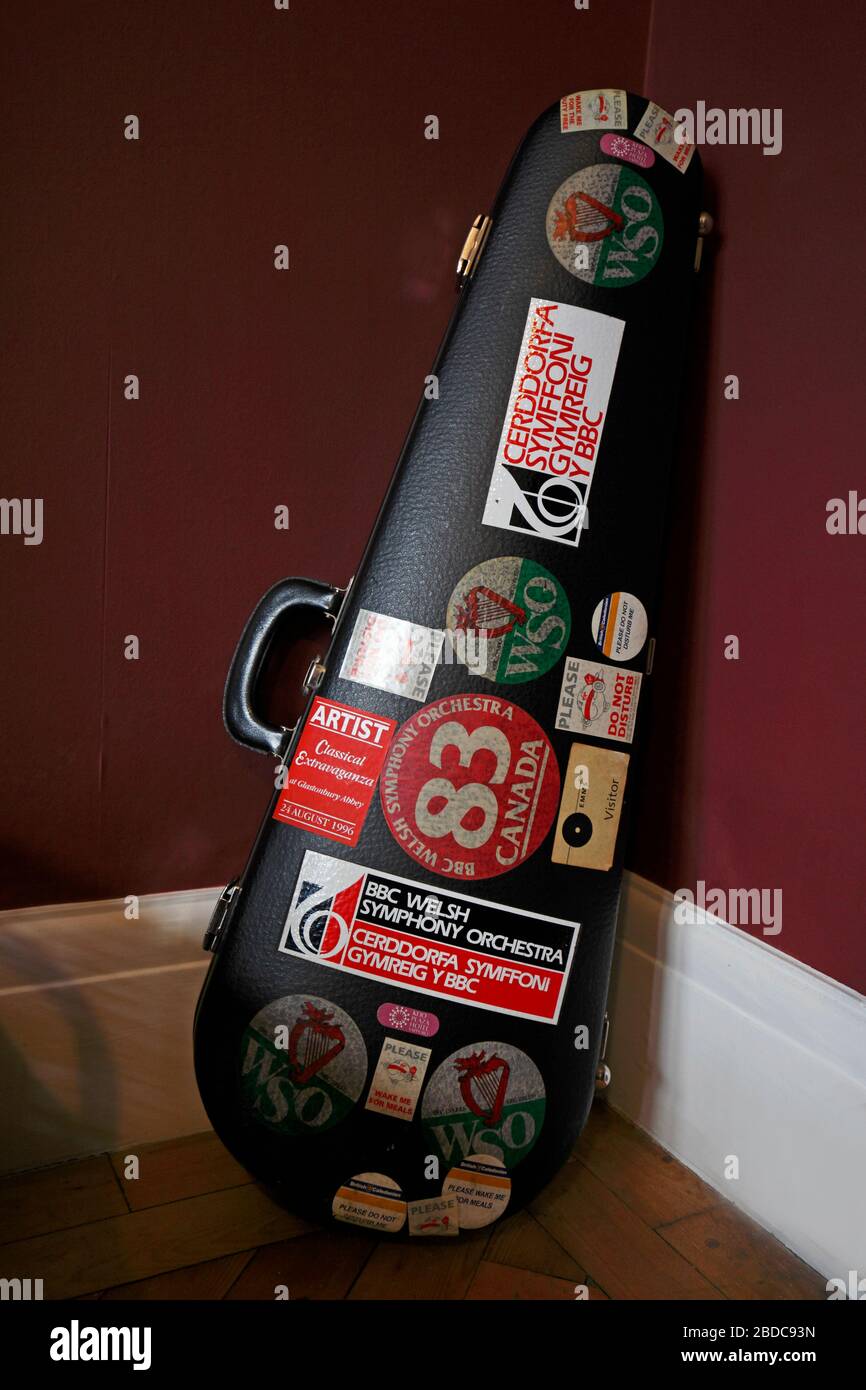 Viola hardcase with touring stickers, both foreign and domestic Stock Photo  - Alamy