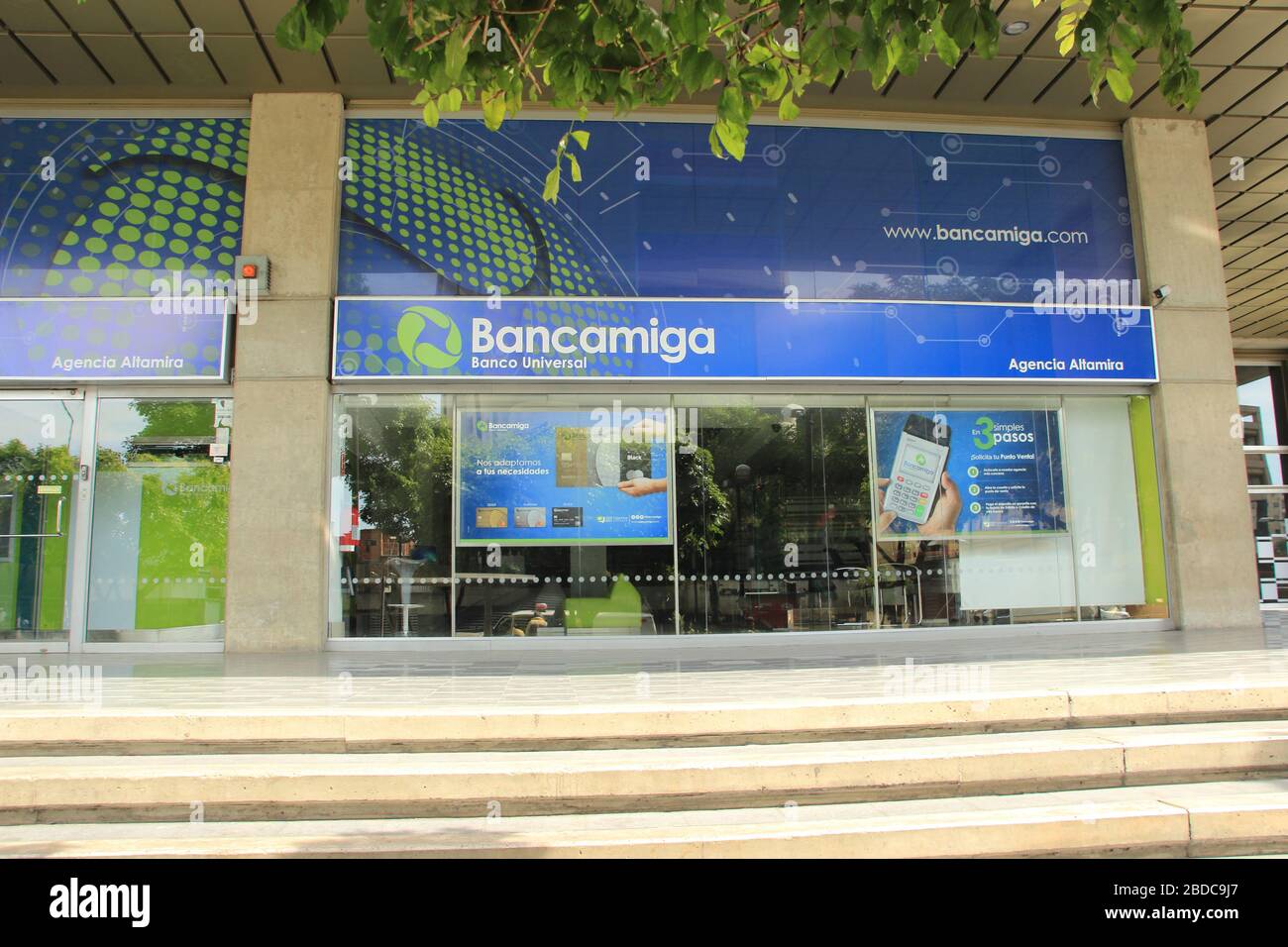 Caracas, Venezuela March 31, 2020: Bank branches are closed in Venezuela as result of the coronavirus pandemic crisis Covid-19 Stock Photo