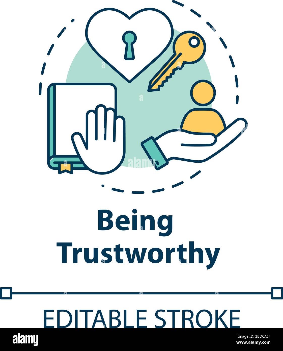 Being Trustworthy Concept Icon People Secrets Keeping Being Loyal 