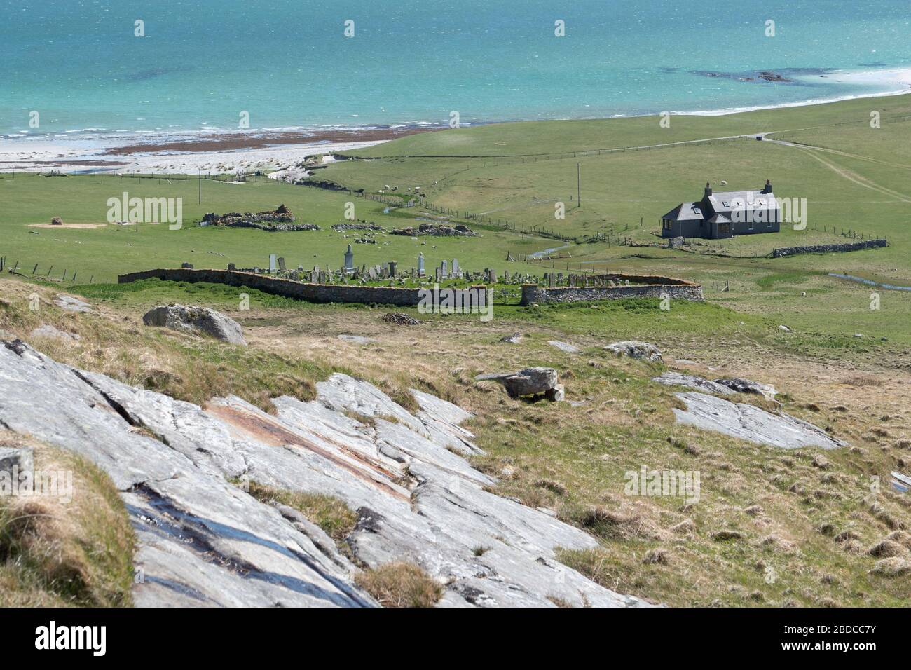 Coastal view on the island of Berneray an island within the chain of ...