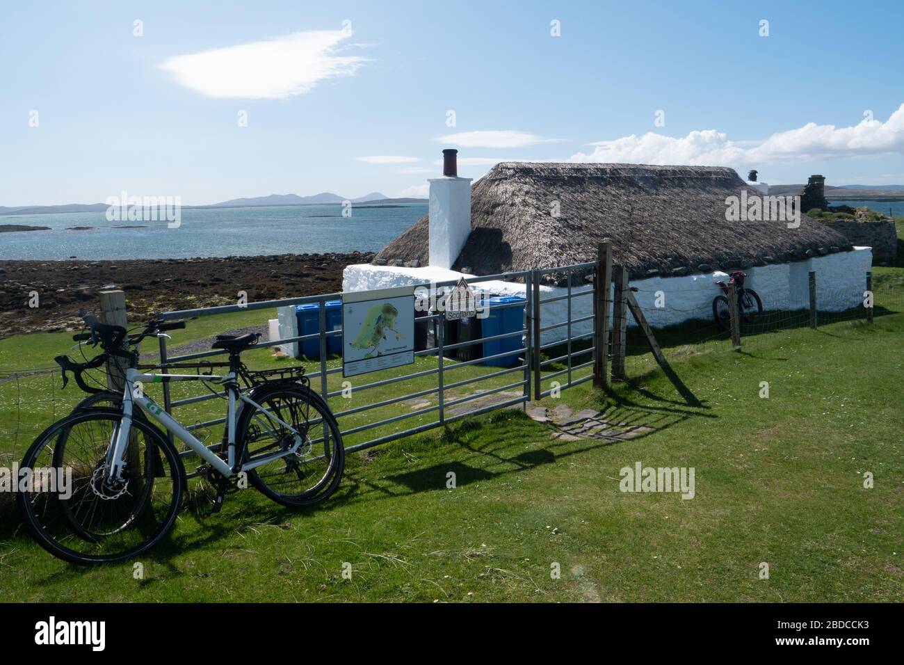 Gatliff  Hebridean Trust Hostel on the island of Berneray. The Outer Hebrides, Scotland UK. Stock Photo