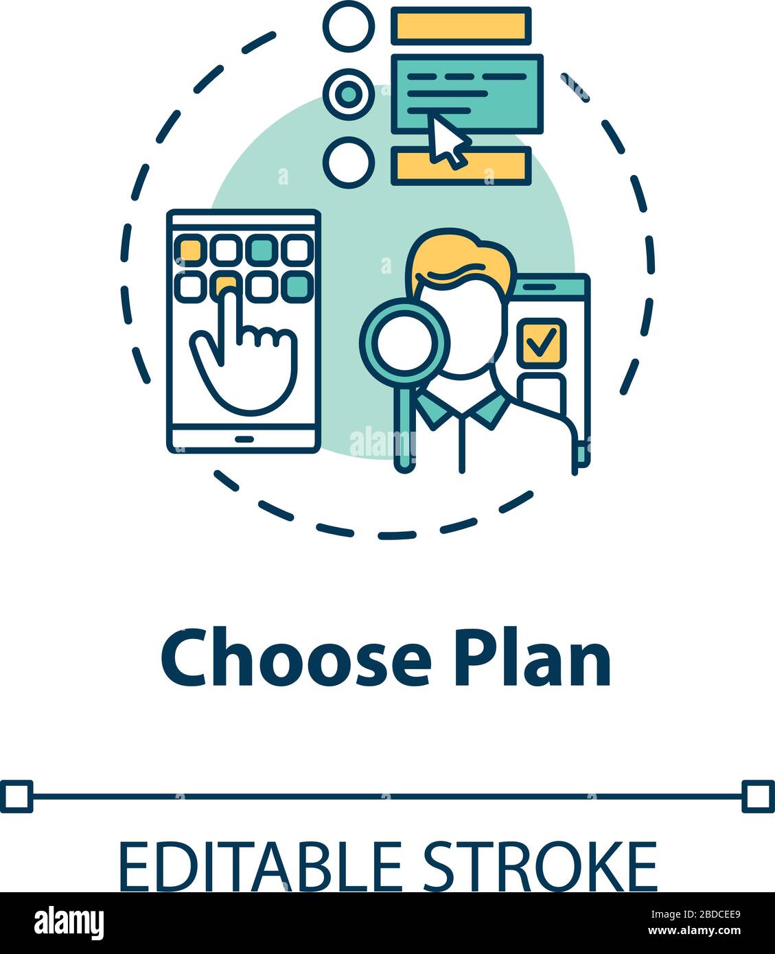 Choose Plan Concept Icon Select Subscription Option Decide On Internet Tariff Look At Service List Roaming Idea Thin Line Illustration Vector Stock Vector Image Art Alamy