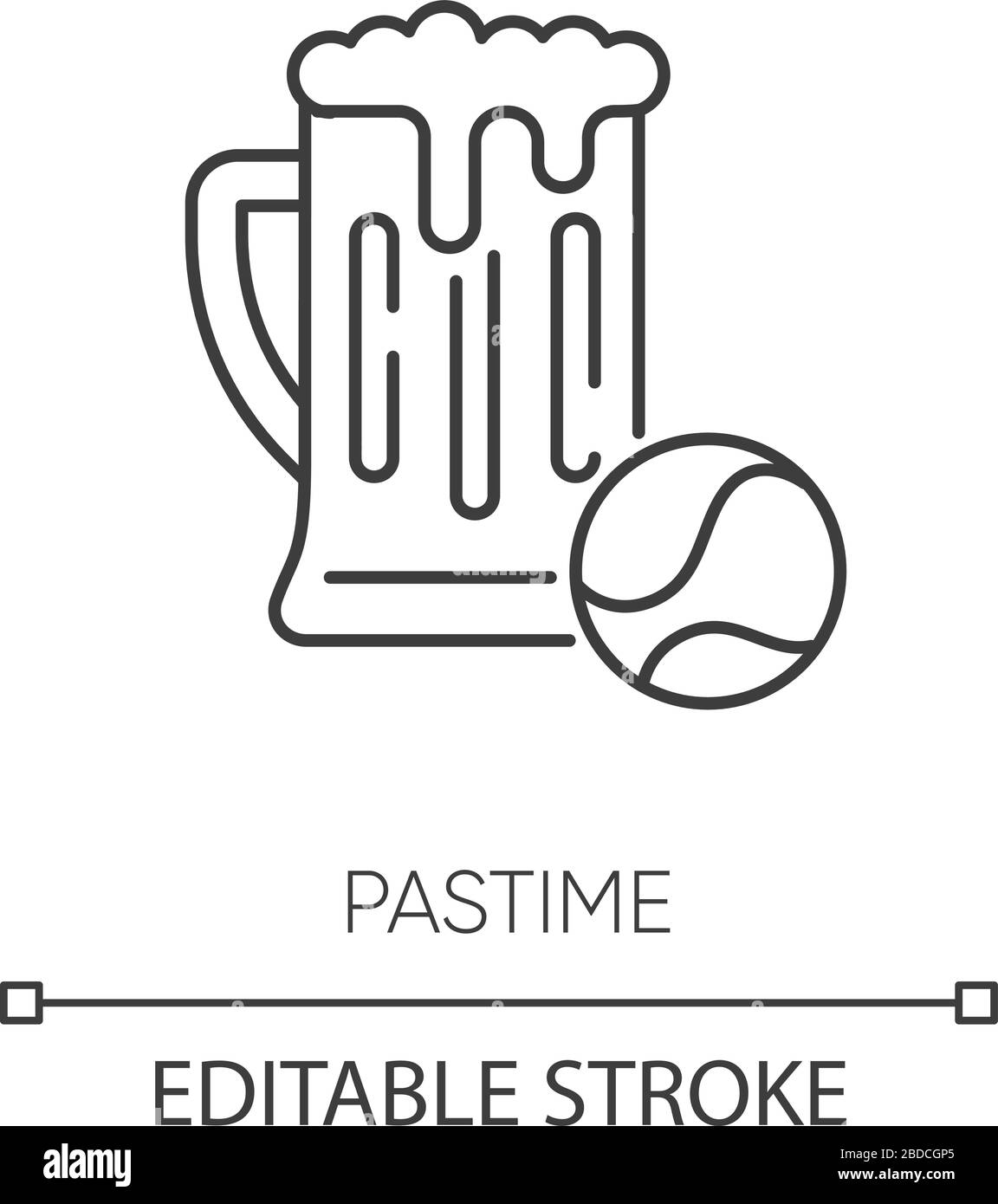 Pastime pixel perfect linear icon. Thin line customizable illustration ...