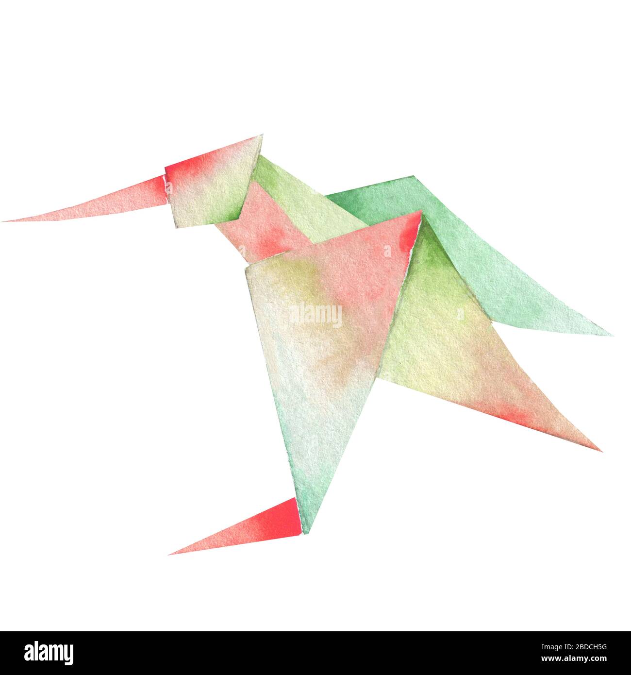 Origami paper bird. illustration.Polygonal shape.Art of paper folding