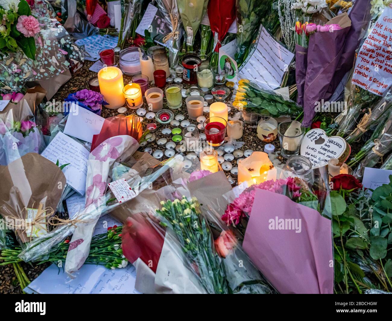 Fans tributes to George Michael Stock Photo